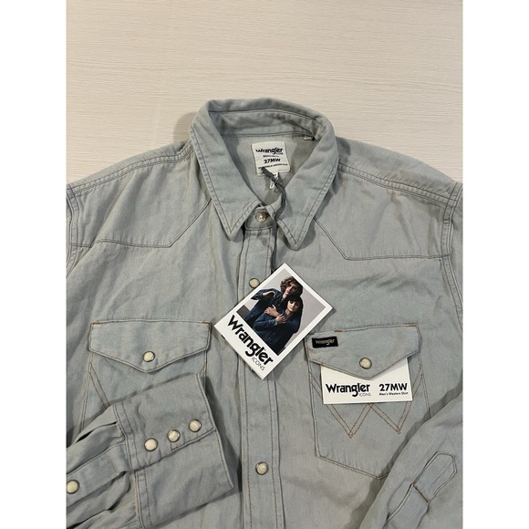 Wrangler Icons 27MW Denim  Pearl‎ Snap Western Shirt Reg Sz XL - Picture 1 of 5